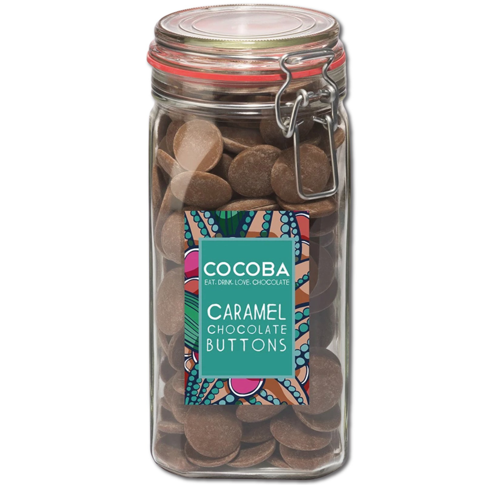 Borcan gigant cu năsturei de ciocolată cu lapte și caramel sărat 900G