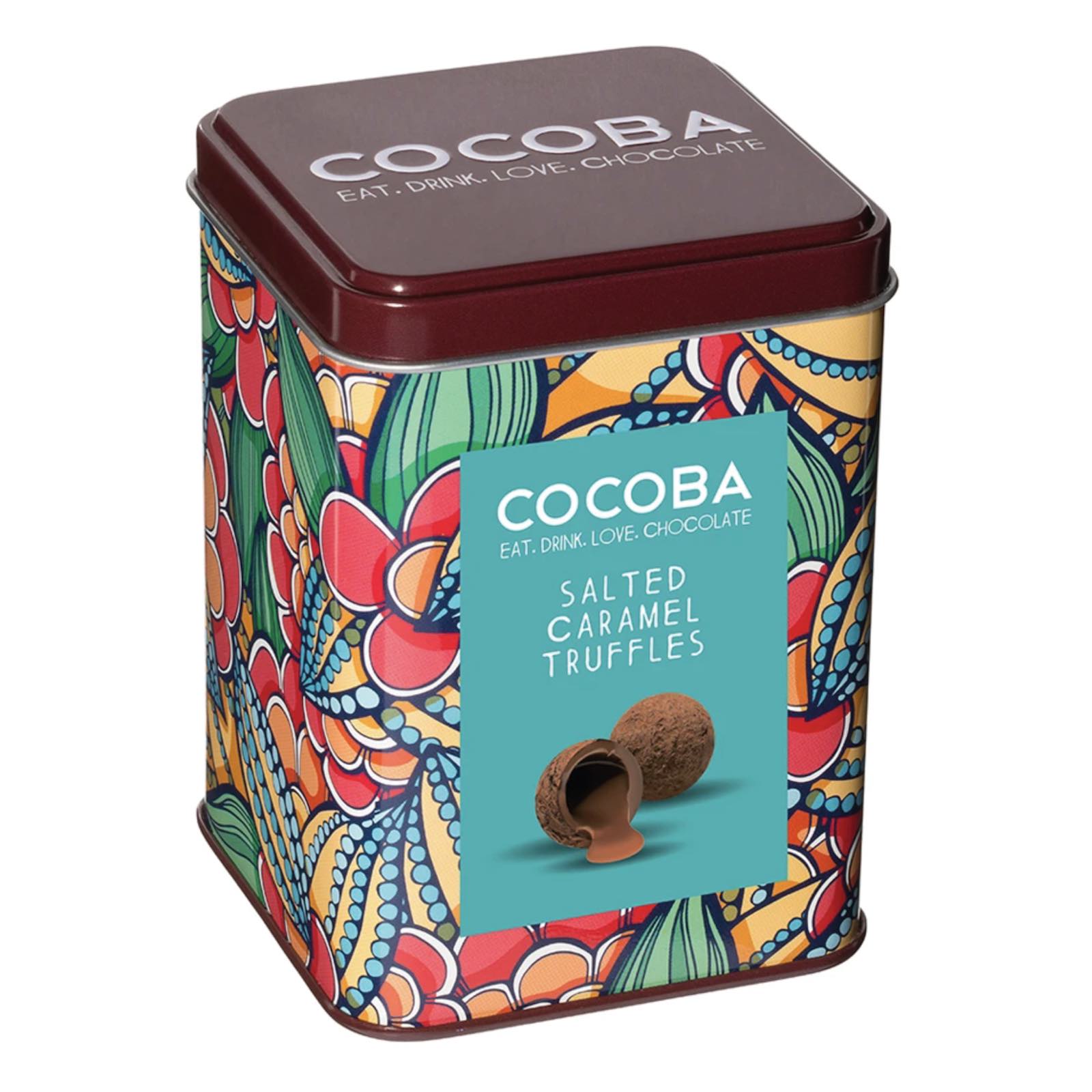 Trufe de ciocolată cu lapte și caramel sărat în cutie metalică 120G