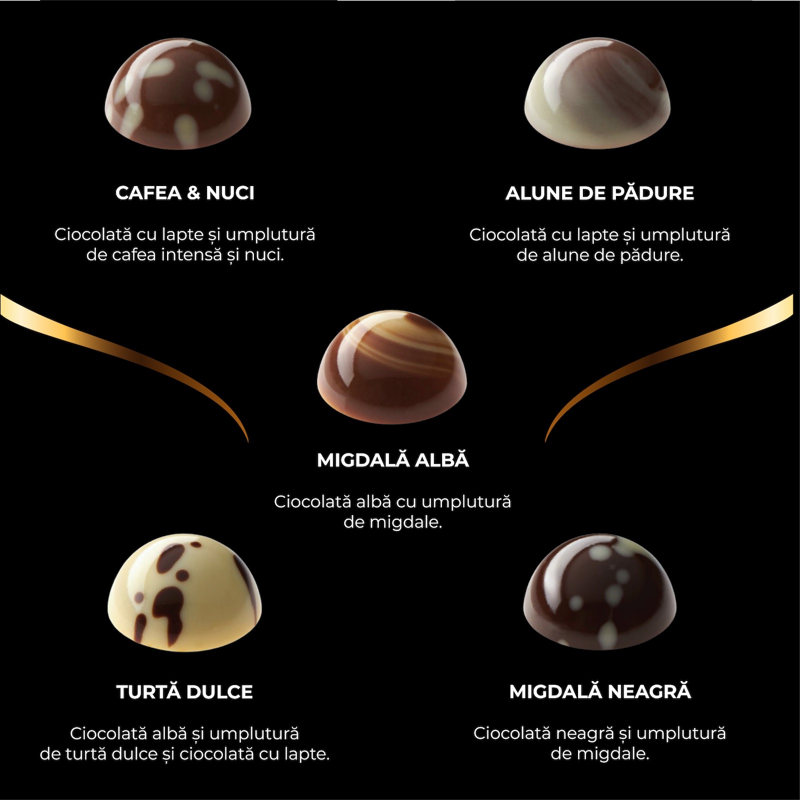 Colecția Lux - Bomboane de ciocolată cu umplutură 200G