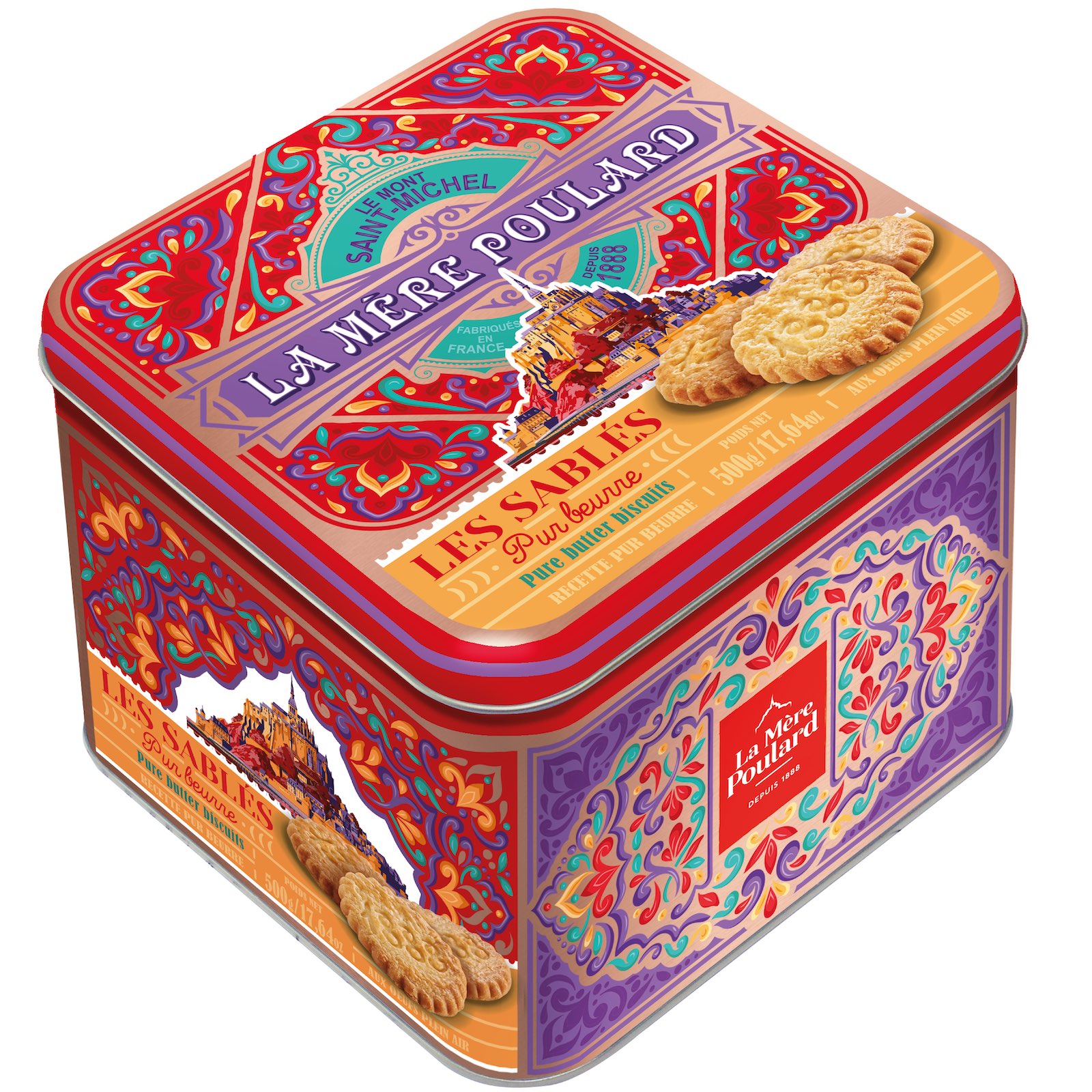 Les Sablés Mythique - Biscuiți fragezi cu unt cutie metalică 500G